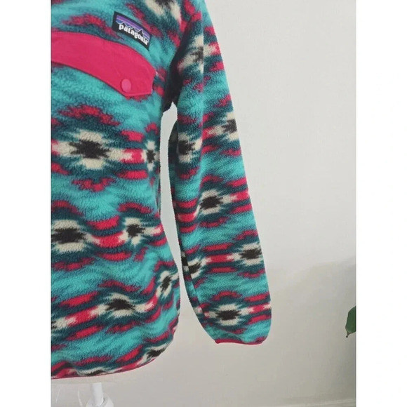 Patagonia Synchilla Wild Desert Aztec Western Pullover Fleece Jacket Sweater XS - Picture 8 of 14